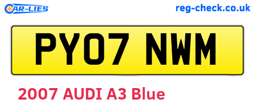 PY07NWM are the vehicle registration plates.