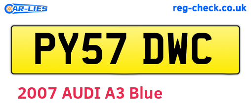PY57DWC are the vehicle registration plates.