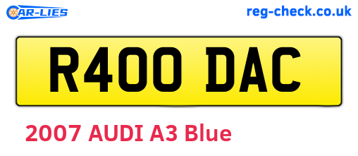 R400DAC are the vehicle registration plates.