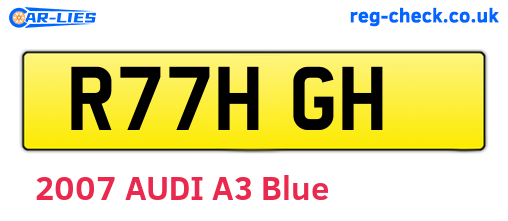 R77HGH are the vehicle registration plates.