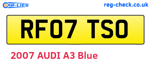 RF07TSO are the vehicle registration plates.