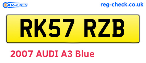 RK57RZB are the vehicle registration plates.