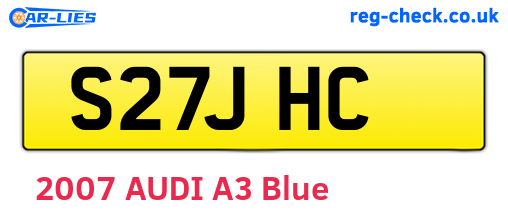 S27JHC are the vehicle registration plates.