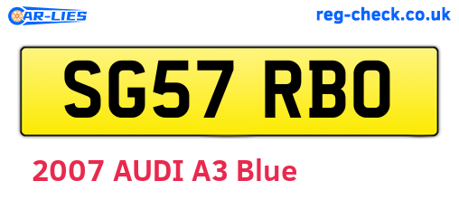 SG57RBO are the vehicle registration plates.