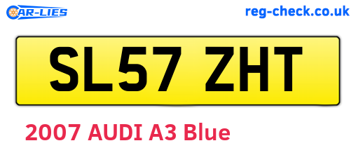 SL57ZHT are the vehicle registration plates.