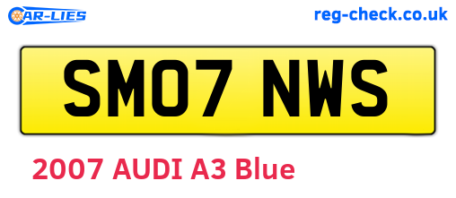 SM07NWS are the vehicle registration plates.