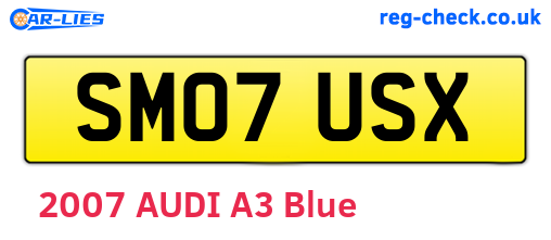 SM07USX are the vehicle registration plates.