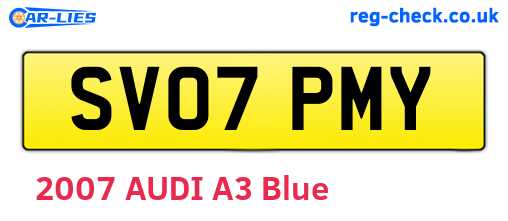 SV07PMY are the vehicle registration plates.