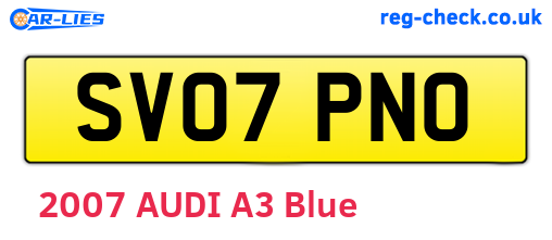 SV07PNO are the vehicle registration plates.