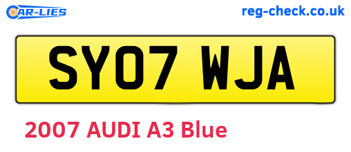 SY07WJA are the vehicle registration plates.