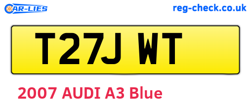 T27JWT are the vehicle registration plates.