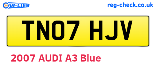 TN07HJV are the vehicle registration plates.
