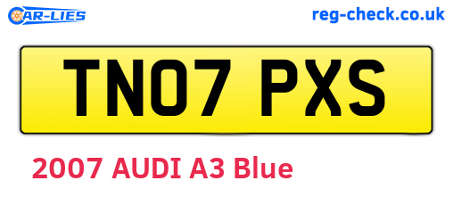 TN07PXS are the vehicle registration plates.