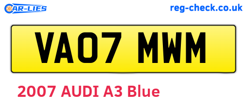 VA07MWM are the vehicle registration plates.