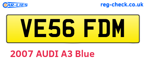 VE56FDM are the vehicle registration plates.