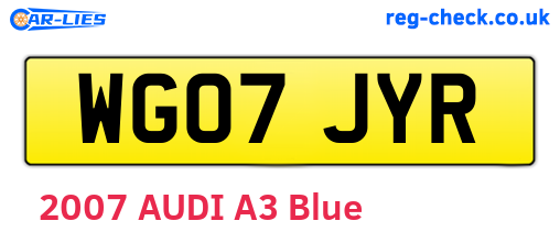 WG07JYR are the vehicle registration plates.