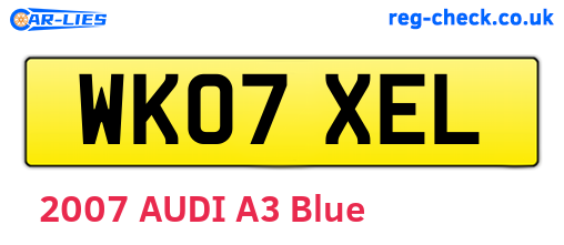 WK07XEL are the vehicle registration plates.