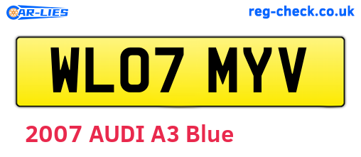WL07MYV are the vehicle registration plates.