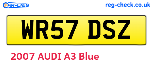 WR57DSZ are the vehicle registration plates.