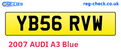 YB56RVW are the vehicle registration plates.