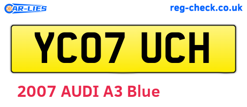 YC07UCH are the vehicle registration plates.