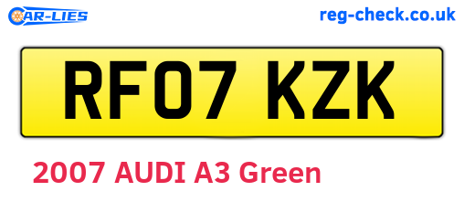 RF07KZK are the vehicle registration plates.