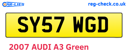 SY57WGD are the vehicle registration plates.