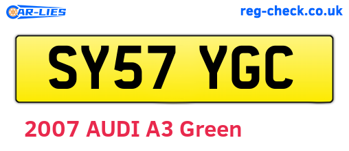 SY57YGC are the vehicle registration plates.