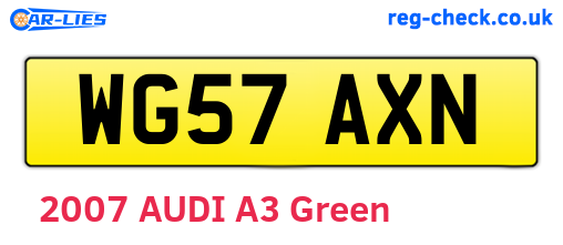WG57AXN are the vehicle registration plates.