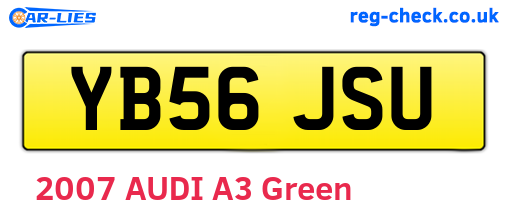 YB56JSU are the vehicle registration plates.