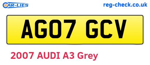 AG07GCV are the vehicle registration plates.