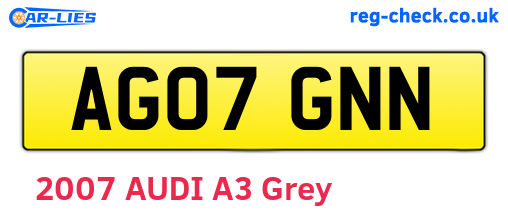 AG07GNN are the vehicle registration plates.