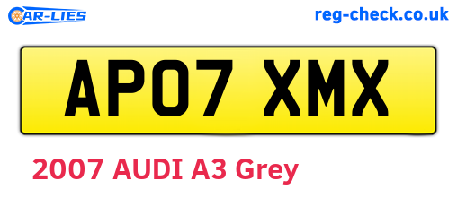 AP07XMX are the vehicle registration plates.