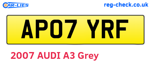 AP07YRF are the vehicle registration plates.