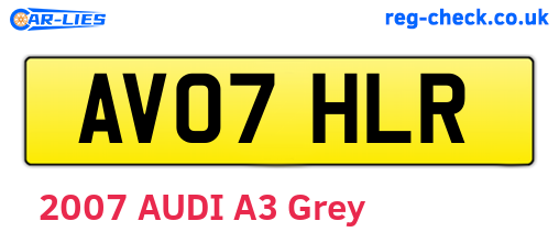 AV07HLR are the vehicle registration plates.