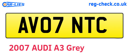 AV07NTC are the vehicle registration plates.
