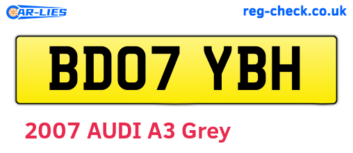 BD07YBH are the vehicle registration plates.