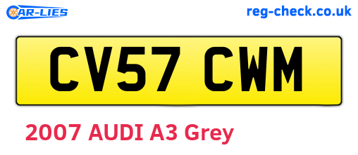 CV57CWM are the vehicle registration plates.