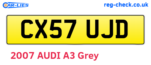 CX57UJD are the vehicle registration plates.
