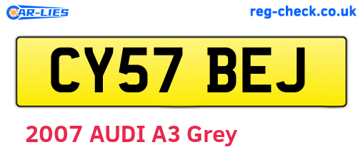 CY57BEJ are the vehicle registration plates.