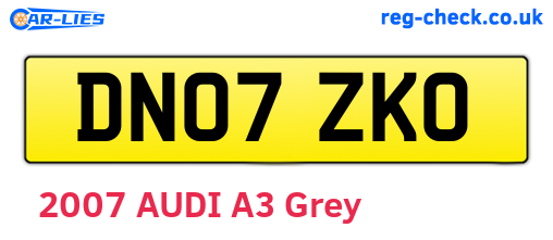 DN07ZKO are the vehicle registration plates.
