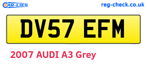 DV57EFM are the vehicle registration plates.