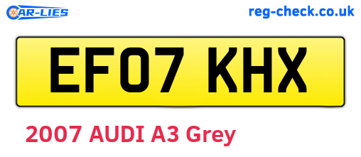 EF07KHX are the vehicle registration plates.