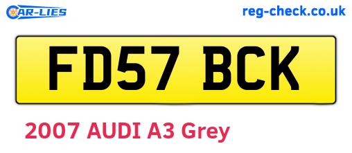 FD57BCK are the vehicle registration plates.