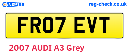 FR07EVT are the vehicle registration plates.