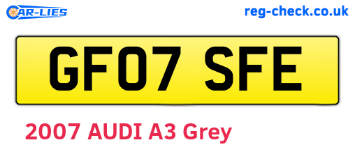 GF07SFE are the vehicle registration plates.