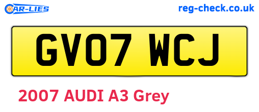 GV07WCJ are the vehicle registration plates.