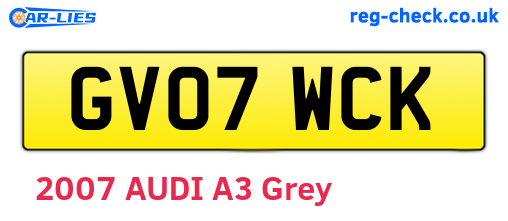 GV07WCK are the vehicle registration plates.