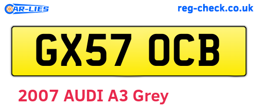 GX57OCB are the vehicle registration plates.