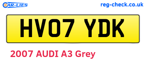 HV07YDK are the vehicle registration plates.
